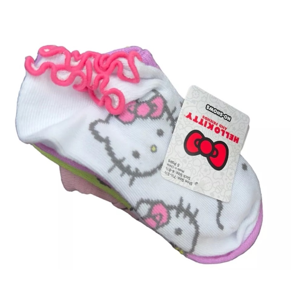 SANRIO HELLO KITTY AND FRIENDS BIG FACE 5 Pack No Show Socks NEW